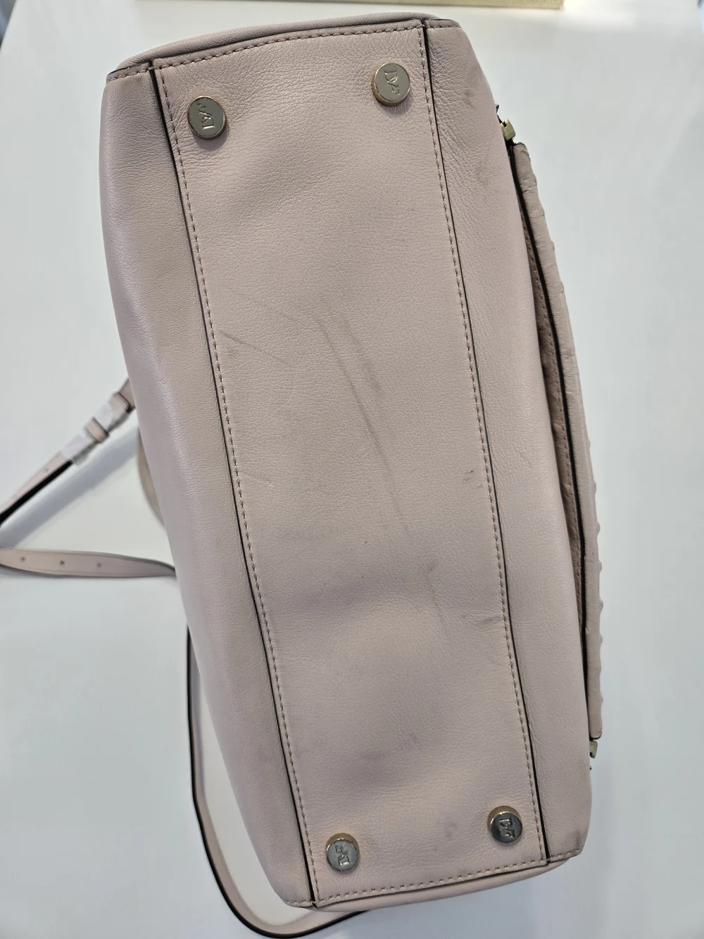 DIANE VON FURSTENBERG Secret Agent Structured Pale Pink Leather Bag
